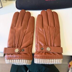 Men's Brown Leather Gloves (lining cashmere)